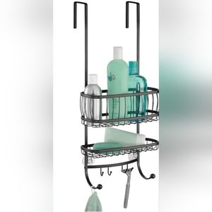 iDesign York Bathroom Over the Door Shower Caddy with Storage Baskets Shelves